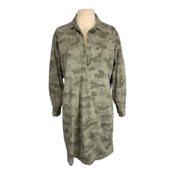 ATM Stretch Cotton Shirt Dress Size Small - Picture 2 of 12